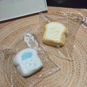 74026 Cherry Maruko Squishy Cream Mini Toast (Oven-Baked Cotton Clay Texture Series) / 樱桃子丸子的捏捏 奶油小吐司