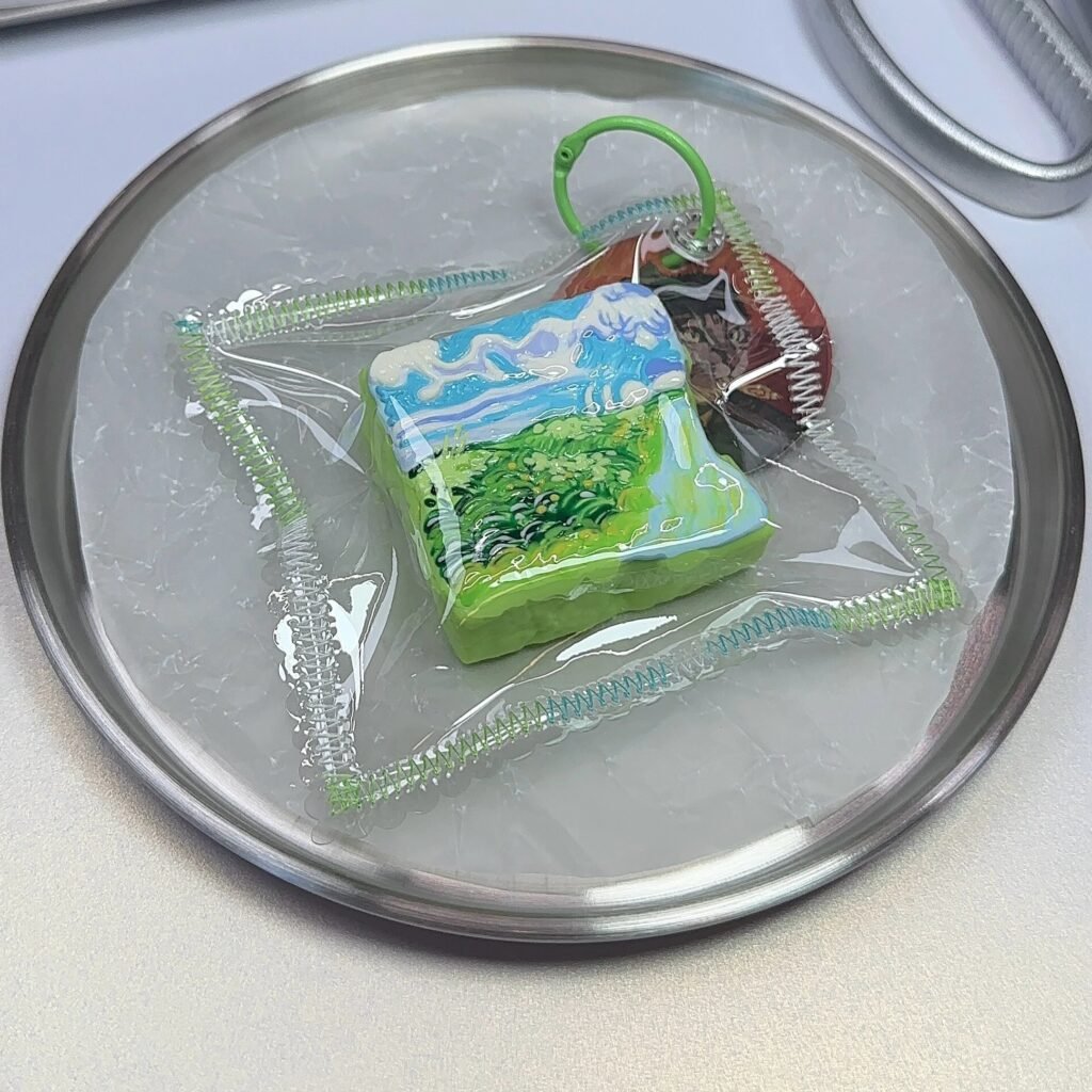 16006 Huabi Shanyao Wheatfield Bean Curd Charm - Small 4.5 cm (Pure Clay Texture Series) / 花臂山药 小麦田豆干小挂件 4.5厘米(纯泥感触感系列)