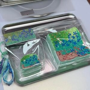 16015 Huabi Shanyao Irises Mother-Child Bag (Pure Clay Texture Series) / 花臂山药 鸢尾花子母包(纯泥感触感系列)