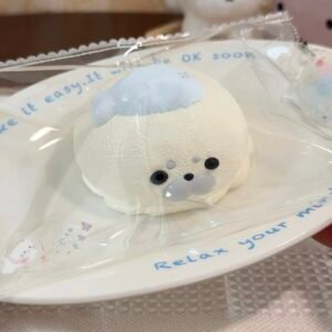 17003 ILCC Leopard Holding Fish Daifuku (Runny Cream Clay Texture Series) / ILCC 魚を抱くヒョウ大福 (ゆるいクリームクレイ触感シリーズ)