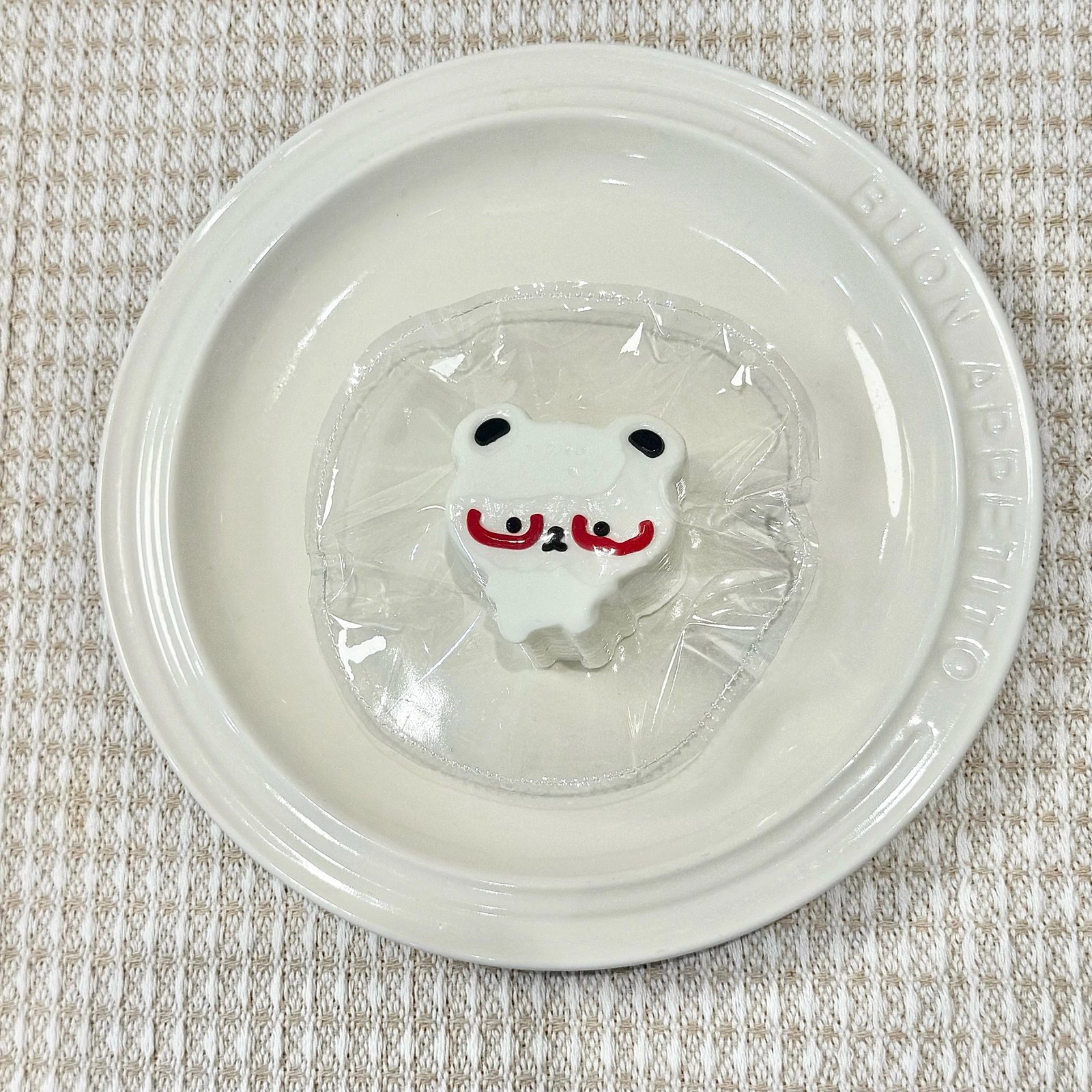 62058 Kaka Shop Squishy Glasses Bear - White (Moldable Silicone Texture Series) / kaka shop捏捏 眼镜熊(白)