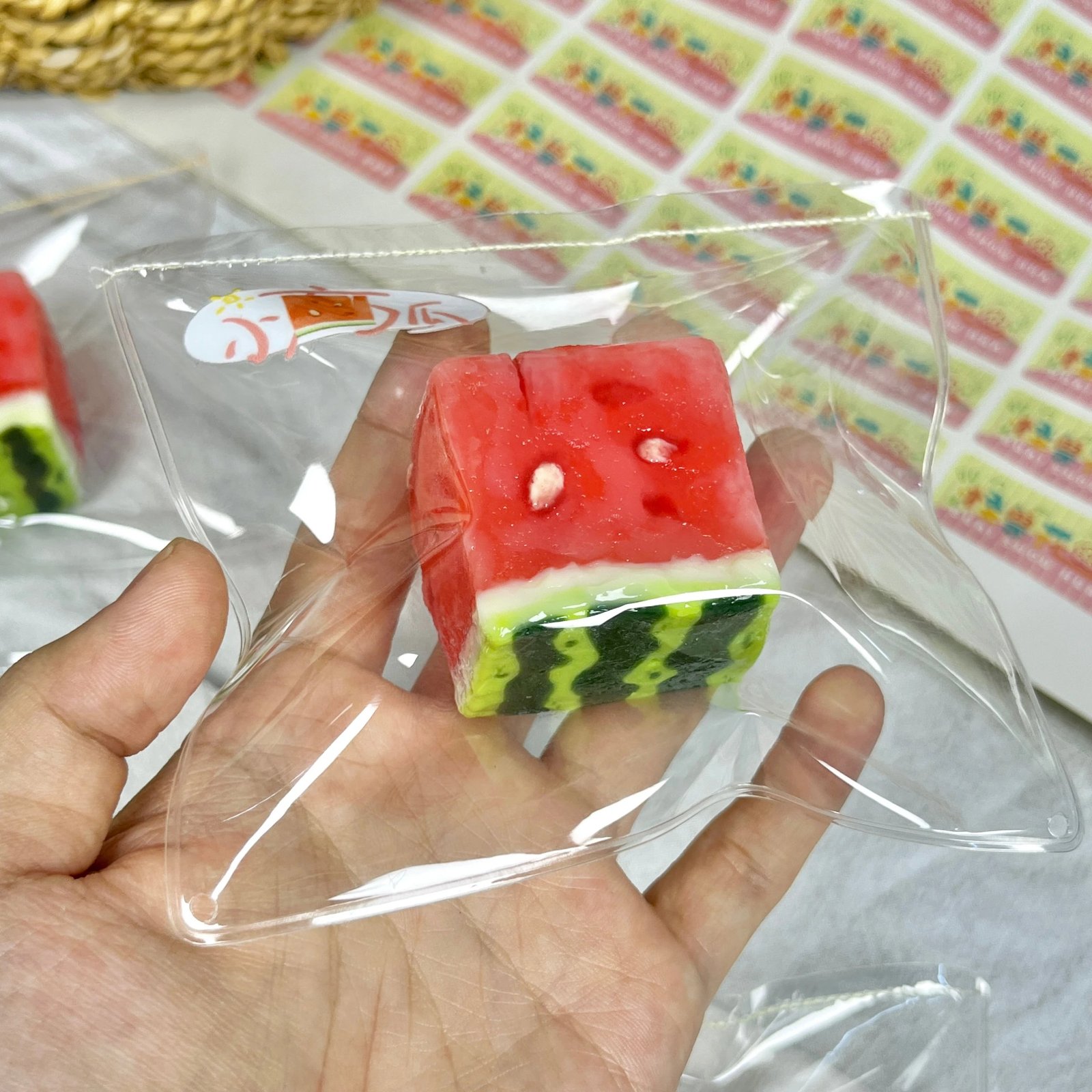 33009 Monster Flower Mini Watermelon Cube (Dry Gooey Clay Texture Series) / 怪兽花 小方瓜(干黏糊泥)