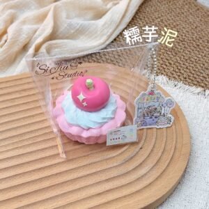 24012 SiJiu Pink Cherry Cake (Glutinous Taro Clay Texture Series) / SiJiu的捏捏 ピンクチェリーケーキ (もちもちタロクレイ触感シリーズ)