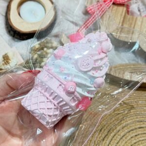 43028 Weini Studio Pink Peach Cream Cone (Dry Cream Clay Texture Series) / Weini Studio 粉桃奶芙甜筒(干奶油触感系列)