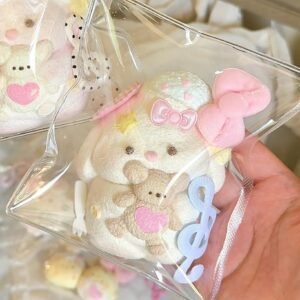 31004 Xiao Masheng Flocked Treasure Bear Bunny - White Bunny / 小麻生捏 裹绒宝熊兔・白兔