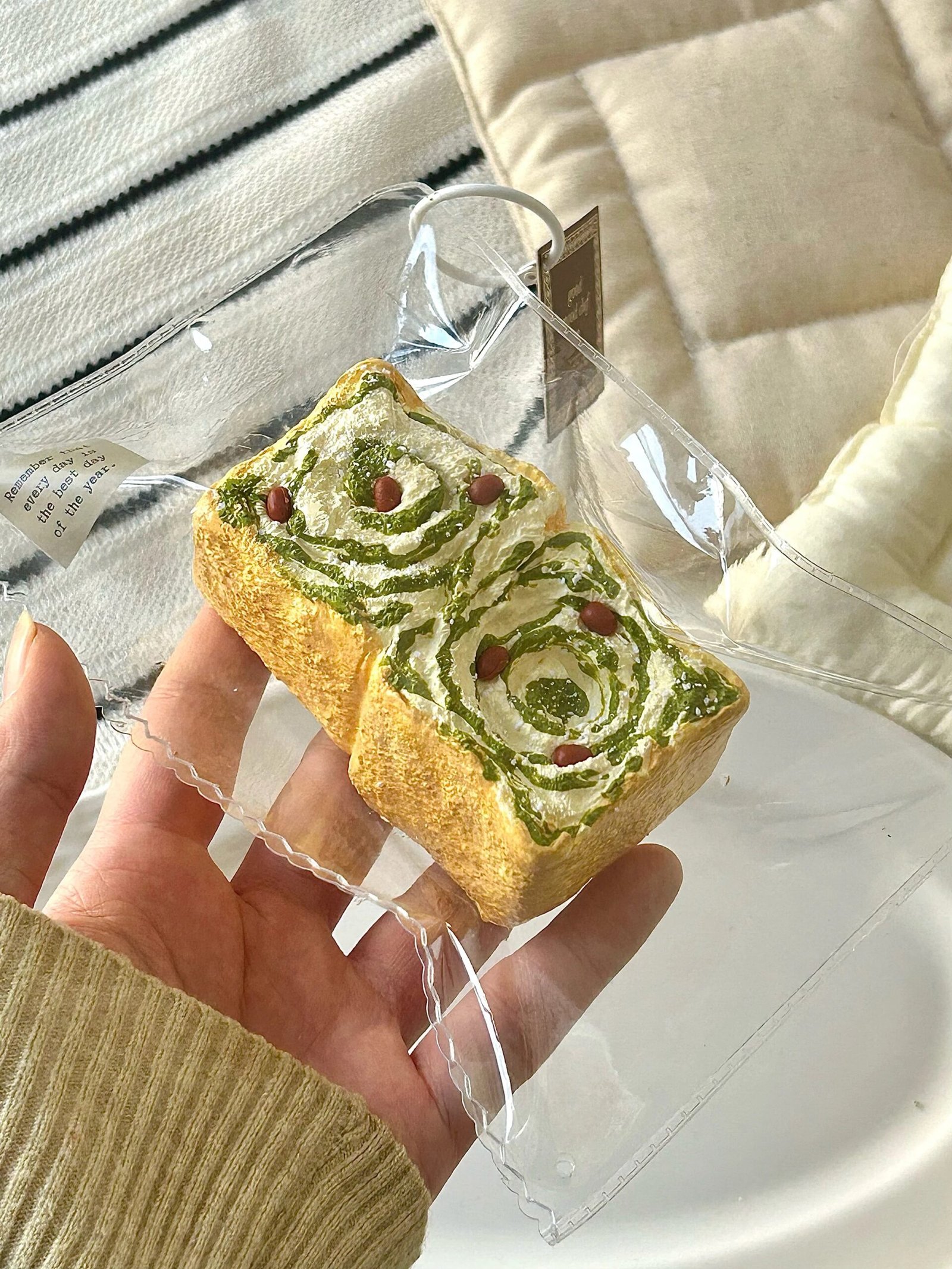 7000 Good Mood Chef Matcha Red Bean Toast Duo (Cream Clay Texture Series) / Good Mood Chef 抹茶あずきトースト2個セット (クリームクレイ触感シリーズ) - Image 2