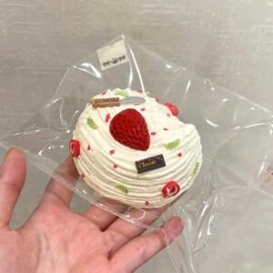 4107 Single Strawberry Cream (Large) (Clay Texture Series) / ひとつぶいちごクリーム（大） (クレイ触感シリーズ)
