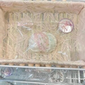 13007 Naiyouya Pink Blue Fluffy Flower Roll (Yogurt Clay Texture Series) / 奶柚呀 ピンクブルーふわふわ花巻 (ヨーグルトクレイ触感シリーズ)