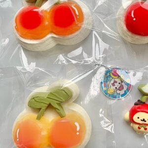 187025 Balloon No Dog Cherry Mille Crepe - Yellow (Cream Clay Texture Series) / 气球没有狗 樱桃千层-黄色(奶油泥触感系列)