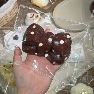 147019 Daxiaojie Handcraft Chocolate Polka Dot Bow (Rich Cream Clay Texture Series) / 大小姐家手作馆 巧克力波点蝴蝶结 (醇奶油泥触感系列)