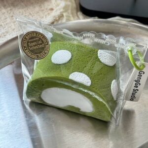 154013 GengGe Studio Matcha Cream Polka Dot Swiss Roll (Thick Cream Clay Texture Series) / GengGe Studio 抹茶奶油波点瑞士卷 (厚奶油泥触感系列)
