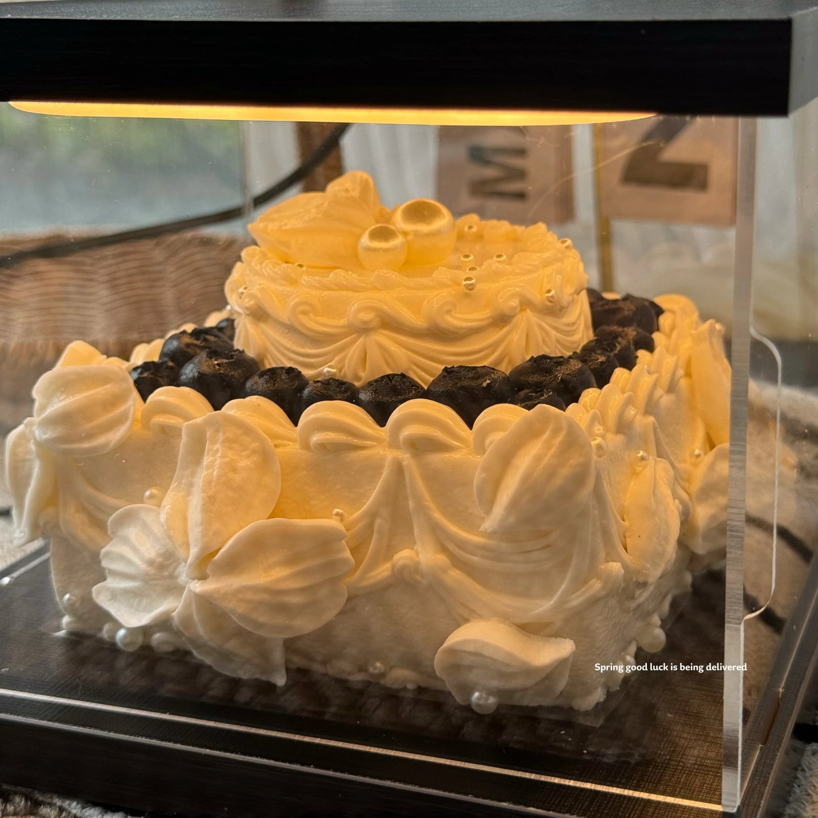 154030 GengGe Studio Blueberry Double-Layer Cream Cake With Light Box (Thick Cream Clay Texture Series) / GengGe Studio 蓝莓双层奶油蛋糕 有灯盒 (厚奶油泥触感系列)