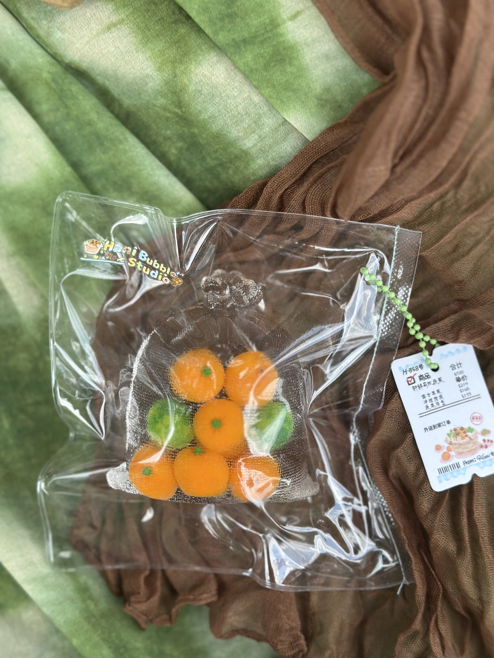 211025 Honey Bubble Squishy Fruit Bag Orange / 哈尼泡泡 水果袋橘子
