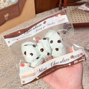 156007 Jiangge Nienie Shop Thin Chocolate Polka Dot Bow / 江舸捏捏Shop 薄巧波点蝴蝶结