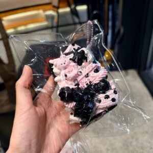 818 KALA Black & Pink Polka-Dot Long Toast / KALA ブラック&ピンク水玉ロングトースト