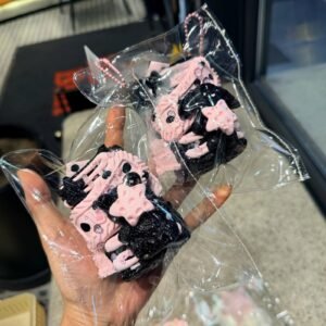 821 KALA Black & Pink Polka-Dot Short Toast / KALA ブラック&ピンク水玉ショートトースト
