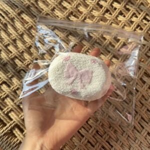 208006 Liyu 777 Squishy White Pink Bow Senbei / 梨予777的捏 白粉蝴蝶结仙贝