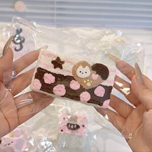 150006 LyingLamb Polka Dot Chocolate Cookie Long Toast (Cream Clay Texture Series) / 躺躺小羊 波点巧克力饼长吐司 (乳膏泥触感系列)