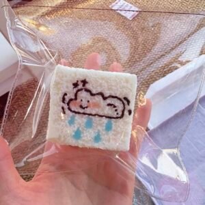 181011 Little Yundou Hand-Painted Cloud Rain Mini Square (Thick Clay Texture Series) / 小小小小小芸豆 手绘云朵雨小方捏捏(厚泥手感系列)