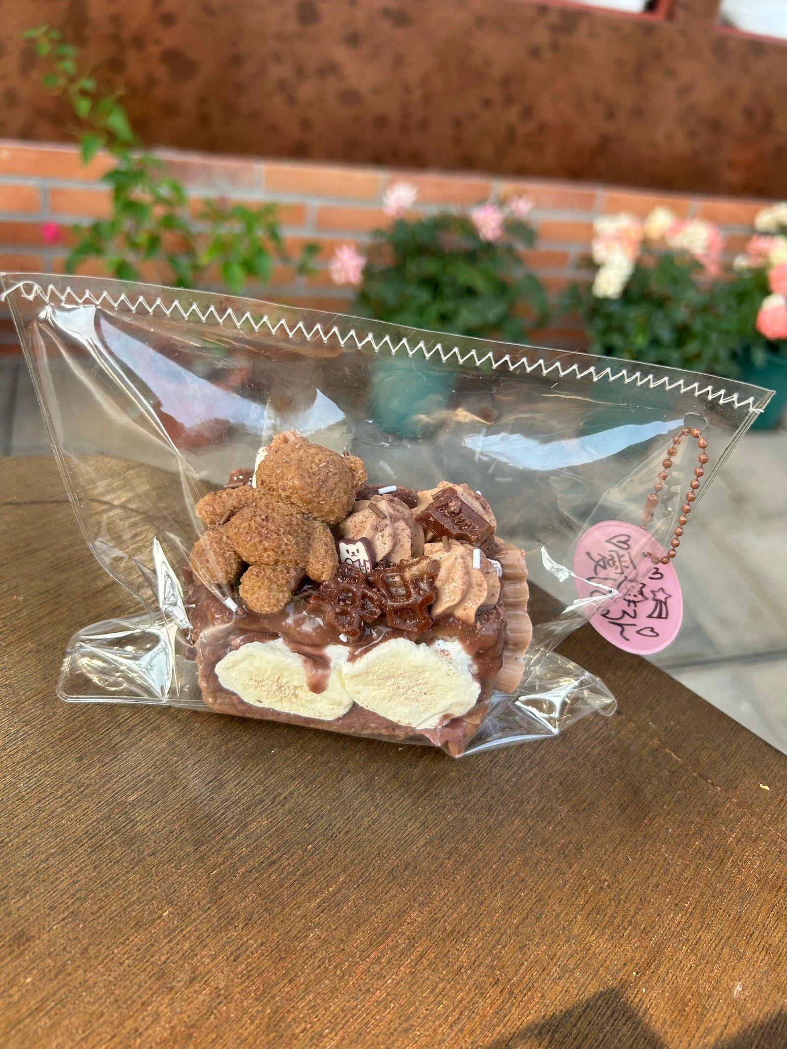 138013 Qidian Nie Chocolate Banana Bear Cake (Cream Clay Texture Series) / 七点捏 巧克力香蕉小熊蛋糕 (奶油泥触感系列)