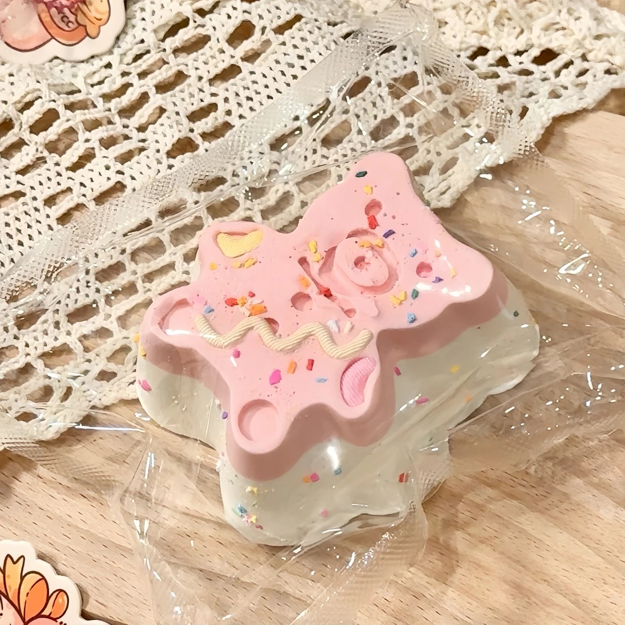 173099 Xiao Ya Cai Cai Bear Chocolate Block (Frozen Low-Resistance Clay Texture Series) / 小牙菜菜 小熊巧克力块(冰冻降阻版)