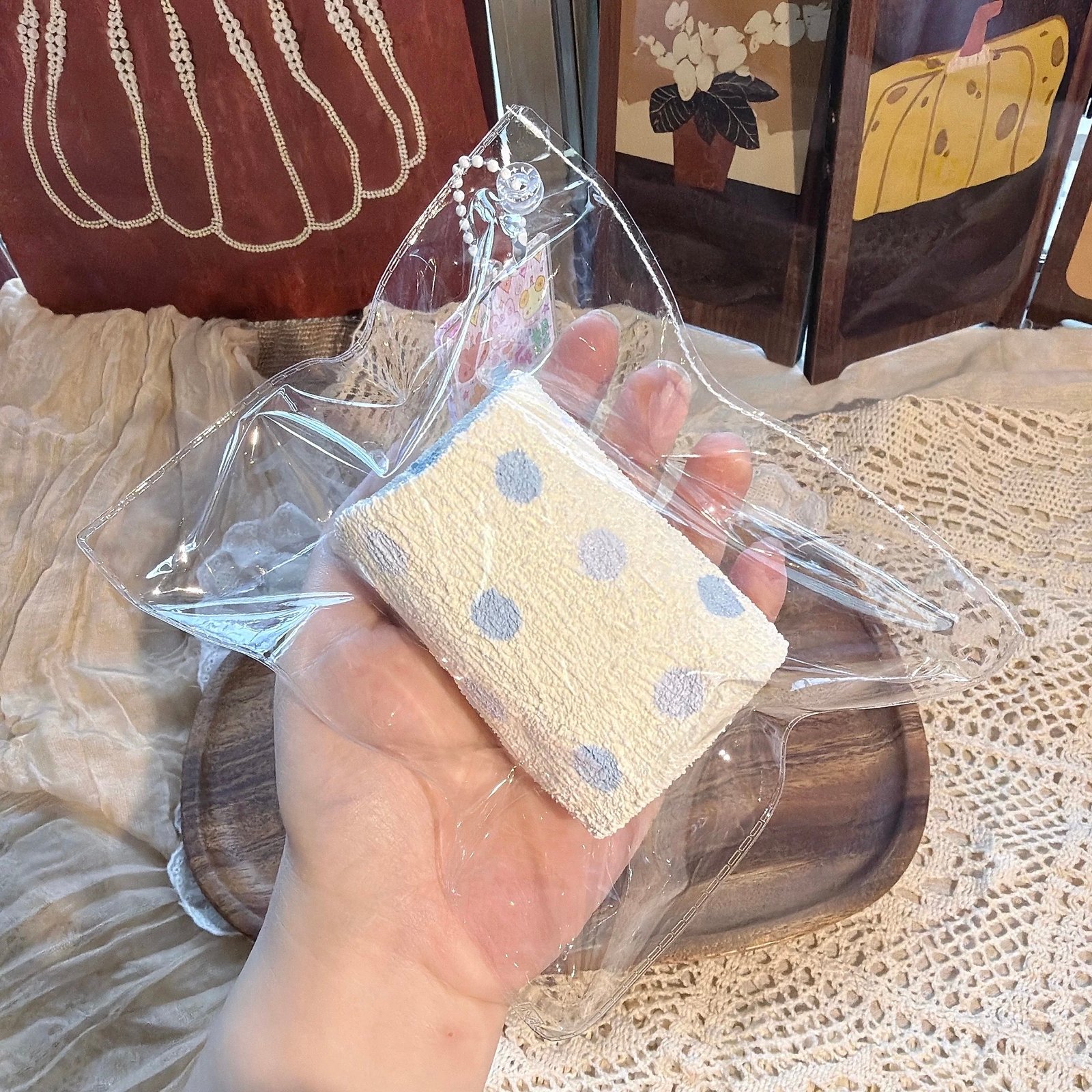 144004 Zaiganma Nie Sea Salt Polka Dot Double Marshmallow (Milk Mochi Clay Texture Series) / 在干嘛捏 海盐波点双层棉花糖 (奶糯泥触感系列)