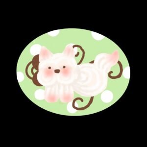 231019 Abaibai Nienie Green Polka Dot Westie (Rich Yogurt Texture Series) / 阿白白白的捏 绿波点西高地 (醇酸奶触感系列)