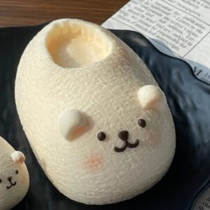 258006 Cheese Berry Handmade Self-Mocking Bear Cotton Slipper - Boy (Watery Thin Cream Texture Series) / 芝士莓莓Hand made 自嘲熊小棉拖・Boy (稀奶油水感触感系列)