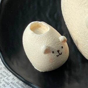 258008 Cheese Berry Handmade Self-Mocking Bear Cotton Slipper - Mini (Watery Thin Cream Texture Series) / 芝士莓莓Hand made 自嘲熊小棉拖・Mini (稀奶油水感触感系列)