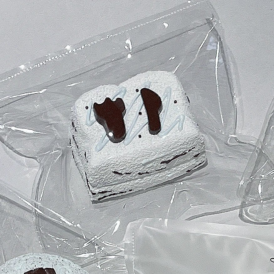 182020 Cotton Candy Nian Mint Chocolate Knife and Fork Double-Layer Toast (Firm Dry Cream Texture Series) / 棉花糖捏 ミントチョコのナイフとフォーク付き二層トースト (高抵抗ドライクリーム触感シリーズ)