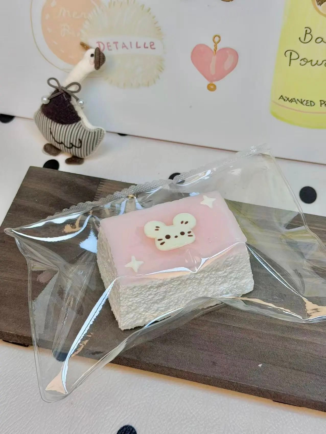 21027 Heqiqi Little White Mouse Peach Jelly (Soft Cream Clay Texture Series) / 禾七七 白ねずみのピーチゼリー (ソフトクリームクレイ触感シリーズ)