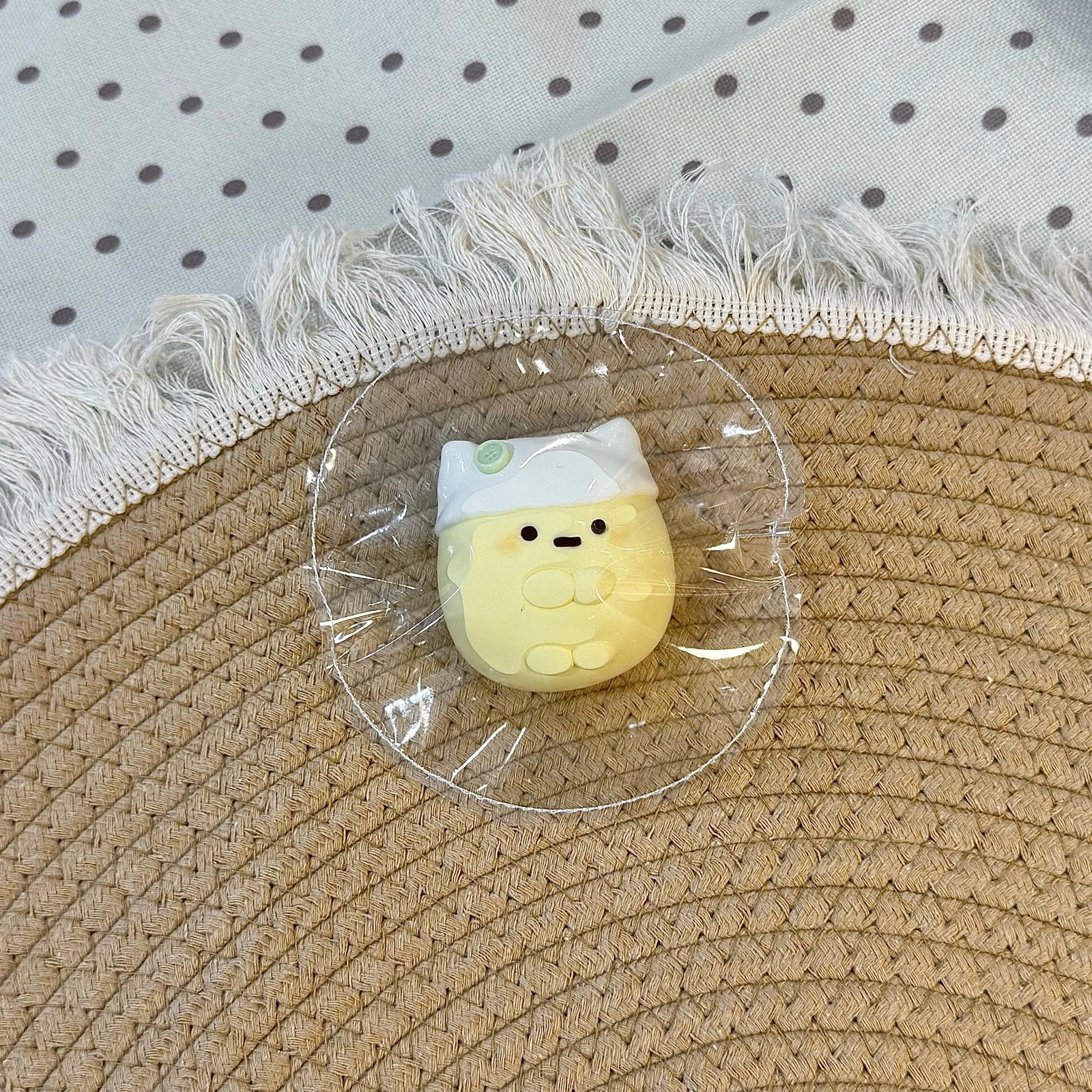 62079 Kaka Shop Squishy Yellow Headscarf Dango (Moldable Clay Texture Series) / kaka shop捏捏 头巾团子(黄)(可塑泥触感系列)