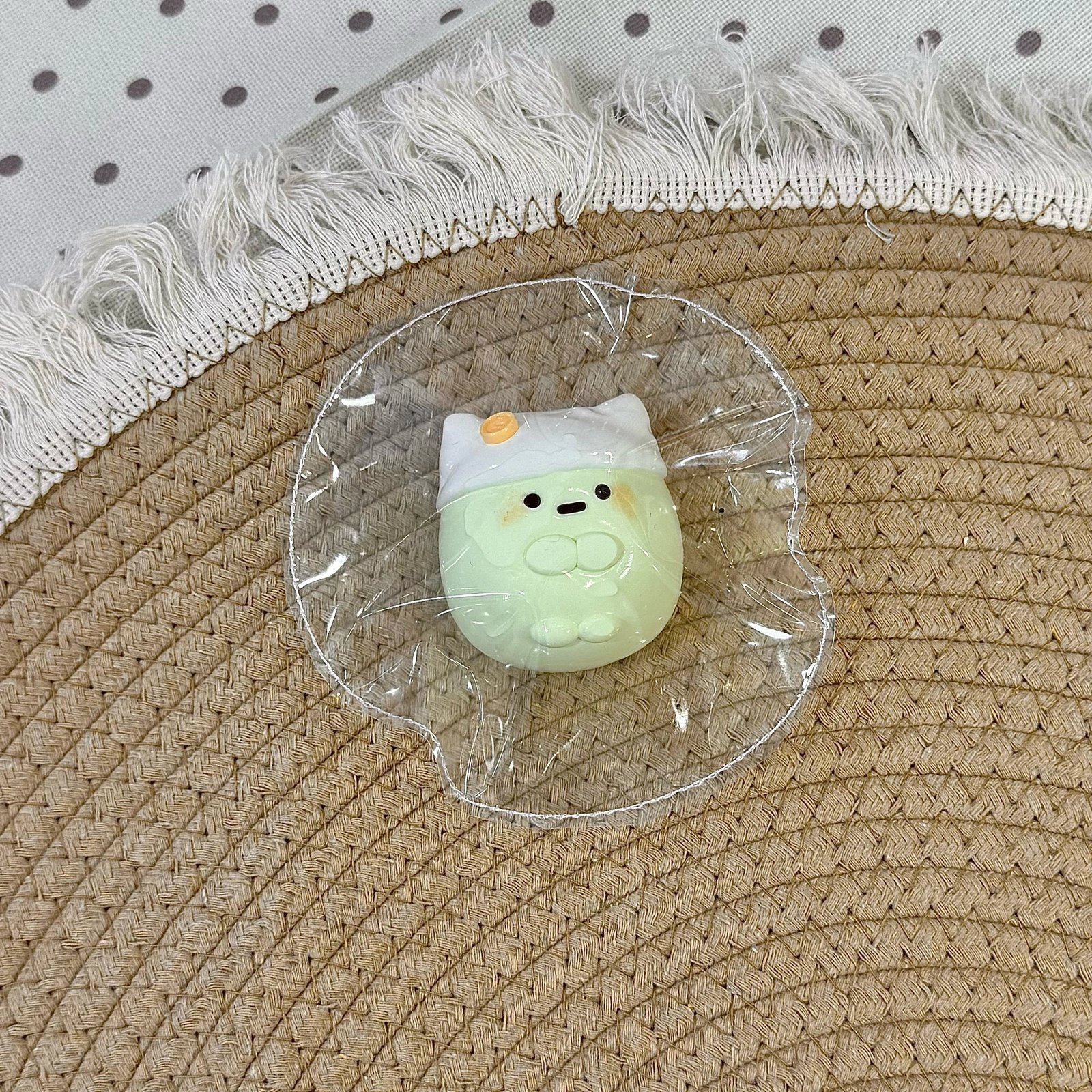 62081 Kaka Shop Squishy Green Headscarf Dango (Moldable Clay Texture Series) / kaka shop捏捏 头巾团子(绿)(可塑泥触感系列)
