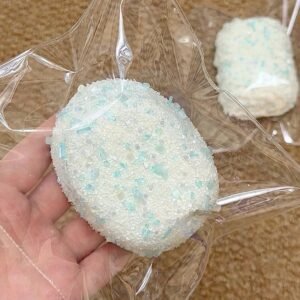 135040 Ohmo Nienie Blue Sprinkle Round Senbei (Heat Pad Cream Cheese Clay Texture Series) / ohmo捏捏 白胚蓝碎碎圆贝 (加热垫干酪泥触感系列)