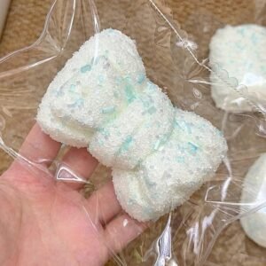 135042 Ohmo Nienie Blue Sprinkle Bow (Heat Pad Cream Cheese Clay Texture Series) / ohmo捏捏 白胚蓝碎碎蝴蝶结 (加热垫干酪泥触感系列)