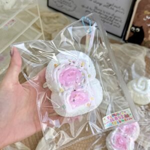 233015 Pili Sunflower Pink Layered Bread (Cream Clay Texture Series) / 可爱无敌霹雳太阳花 粉千层面包 (奶油泥触感系列)