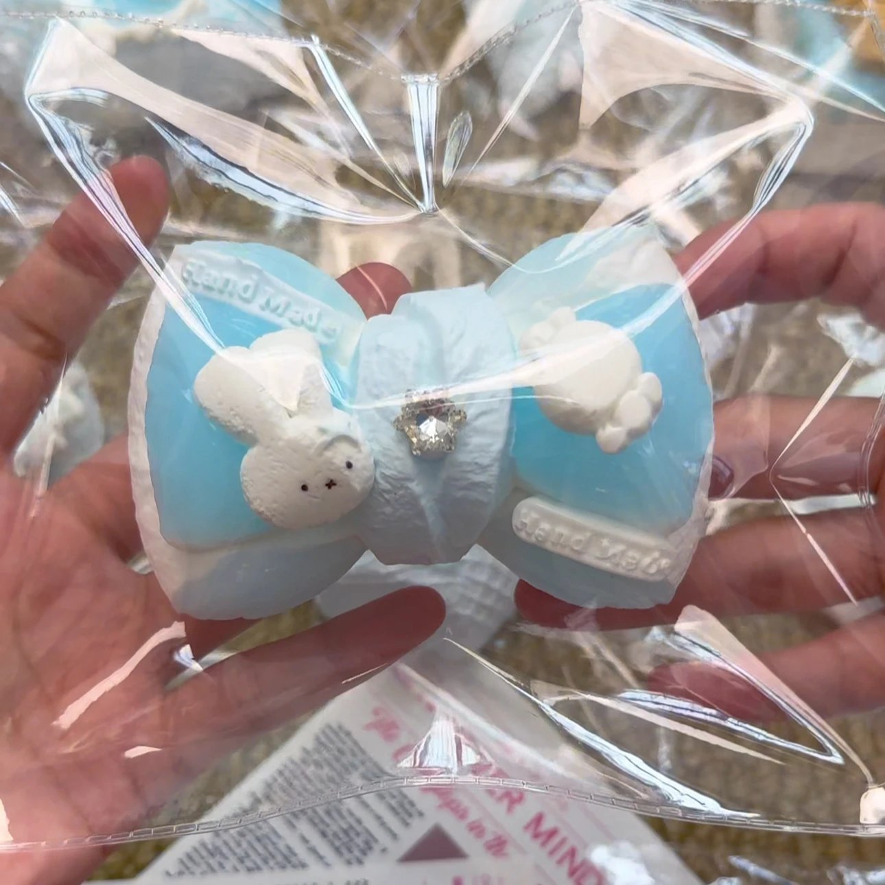 267001 Puffnie Ice Blue Bow (Food-Grade Silicone Texture Series) / Puffnie捏捏 冰蓝蝴蝶结 (食品级硅胶触感系列)