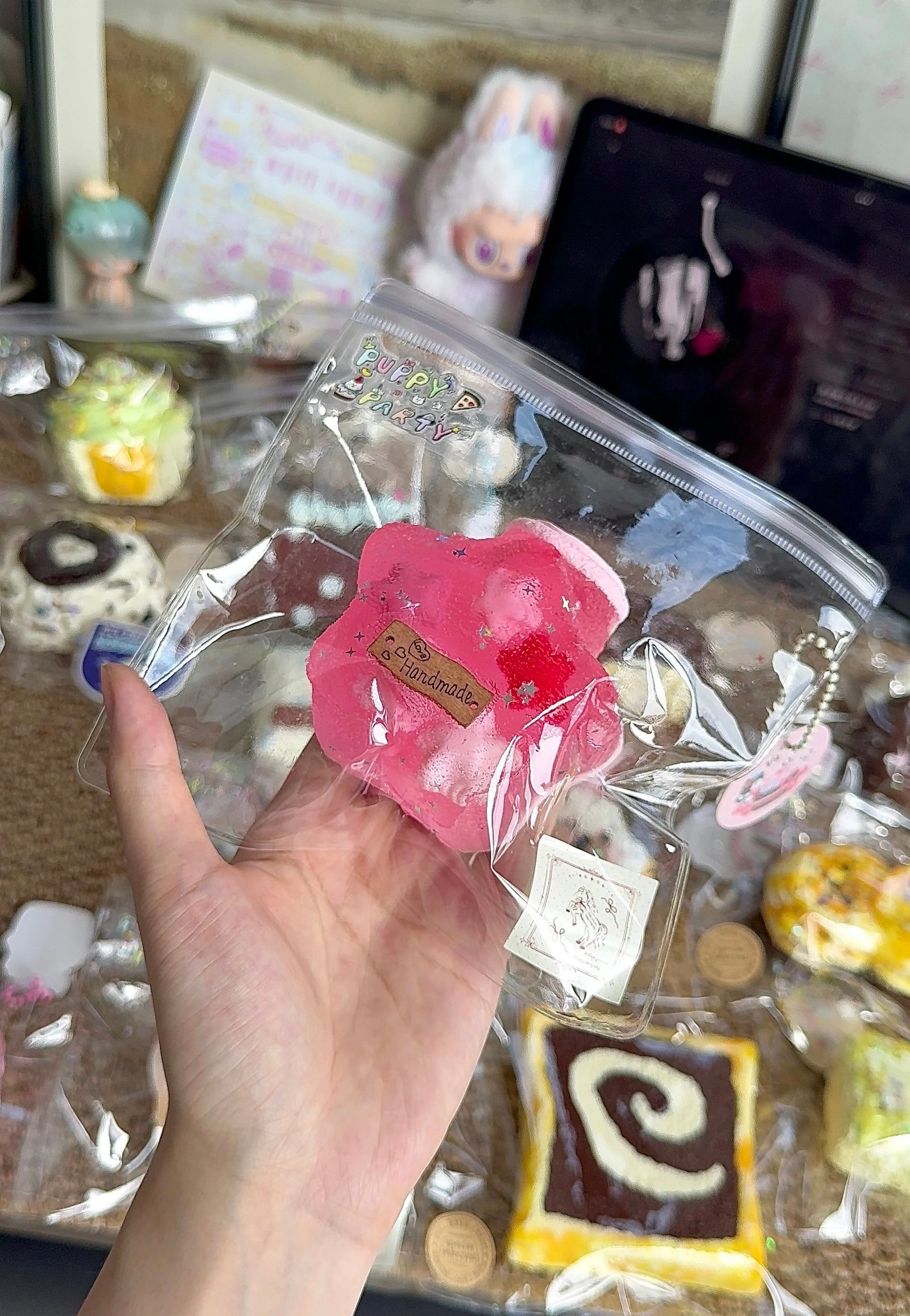 327009 Puppy Party Pink Wishing Star Bottle (Water Clay Blend Texture Series) / 狗派日记 ピンクの願い星ボトル (ウォータークレイブレンド触感シリーズ)