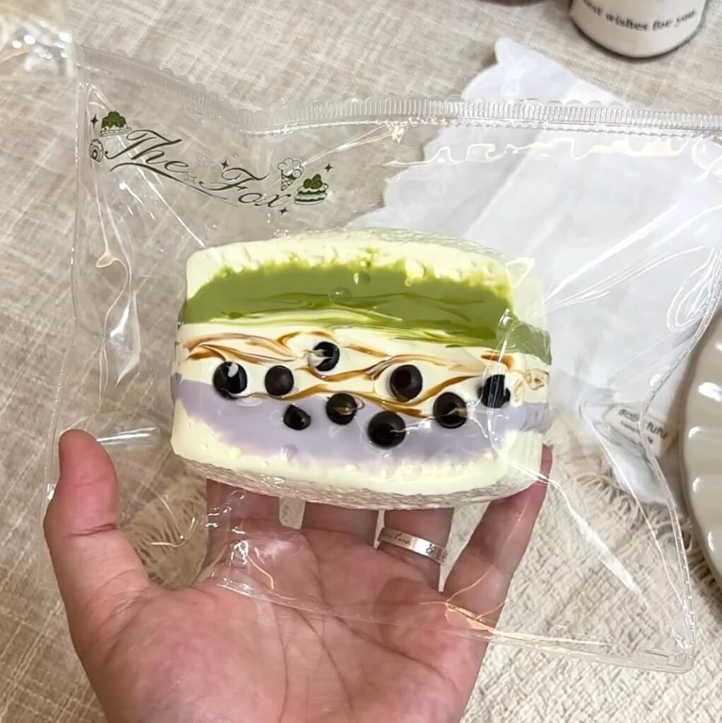 217023 The Fox Nienie Thick Matcha Taro Pearl Sandwich (Yogurt Clay Texture Series) / The Fox捏捏 厚抹芋泥珍珠 (酸奶泥触感系列)