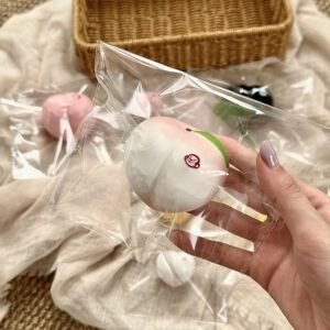 212033 Yike Fishball Squishy White Large Peach - Reduced Resistance (Silicone Gel Texture Series) / 一颗鱼丸的捏捏 白大桃减阻(硅凝胶触感系列)