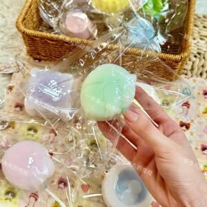 212066 Yike Fishball Squishy Matcha Leaf Mooncake - Semi-Transparent (Soft Moldable and Water Gel Texture Series) / 一颗鱼丸的捏捏 抹茶叶子月饼半透明款(软可塑/水感触感系列)