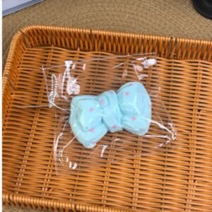 268015 Zhao Zhao Handmade Sea Salt Pink Dot Bow (Food-Grade Silicone Texture Series) / 招招手作 海盐粉点蝴蝶结 (食品级硅胶触感系列)