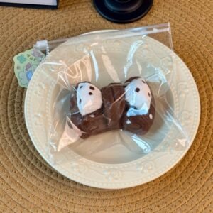 268017 Zhao Zhao Handmade Chocolate Bow (Food-Grade Silicone Texture Series) / 招招手作 巧克力蝴蝶结 (食品级硅胶触感系列)