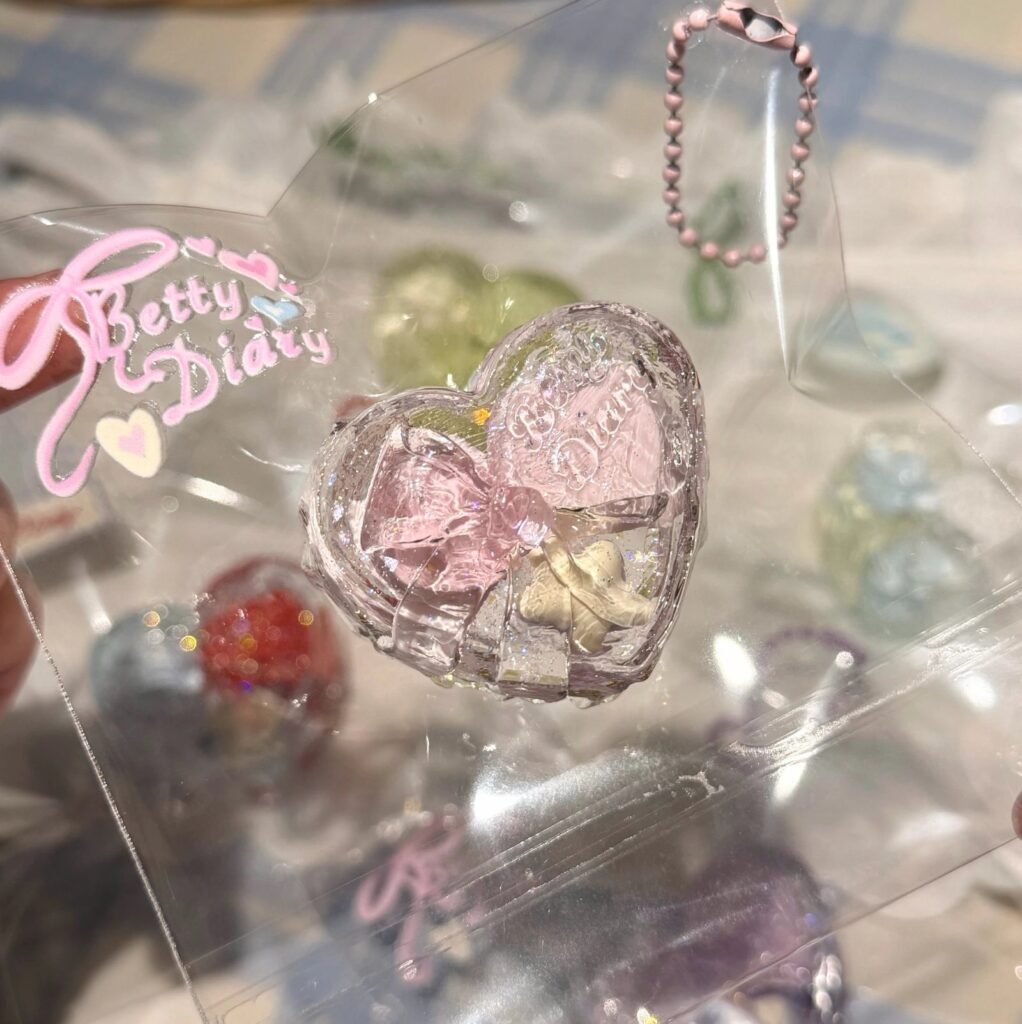155052 BettyDiary Pink Glass Heart / 贝蒂日记 ピンクガラスハート