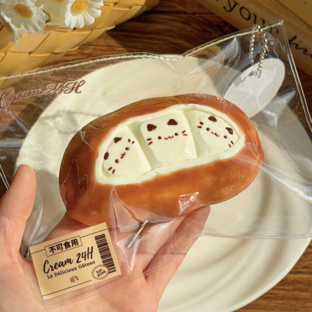145032 Cream24H Kitten Pea Pretzel Bun (Cream Clay Texture Series) / 奶油不打烊Cream24H 小猫豌豆碱水包（奶油泥触感系列）
