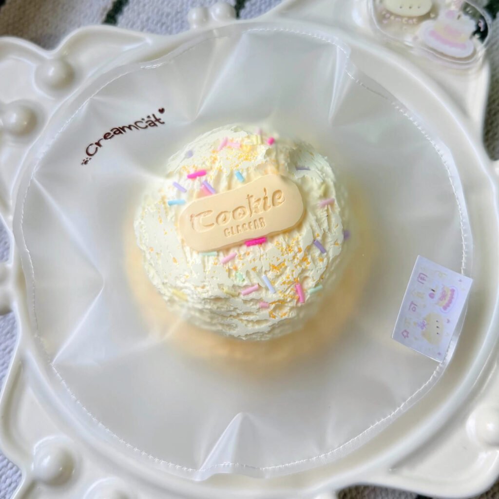80059 CreamCat Double Ice Cream Scoop (Whipped Cream Texture Series) / 奶油猫 双层冰淇淋球（绵奶油触感系列）