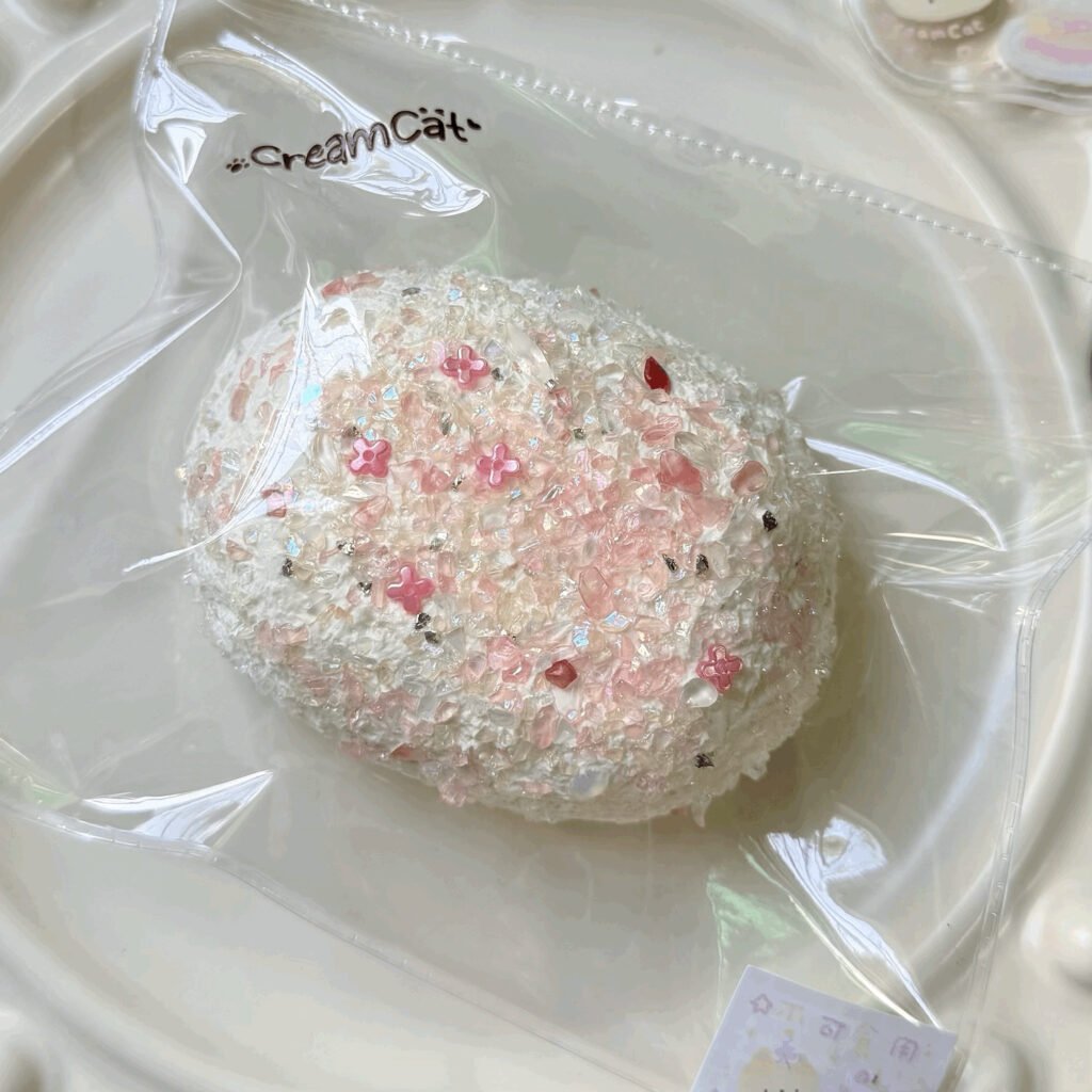 80062 CreamCat Marbled Rice Cracker - Sakura Peach (Whipped Cream Texture Series) / 奶油猫 麻赖仙贝（樱花桃桃）（绵奶油触感系列）