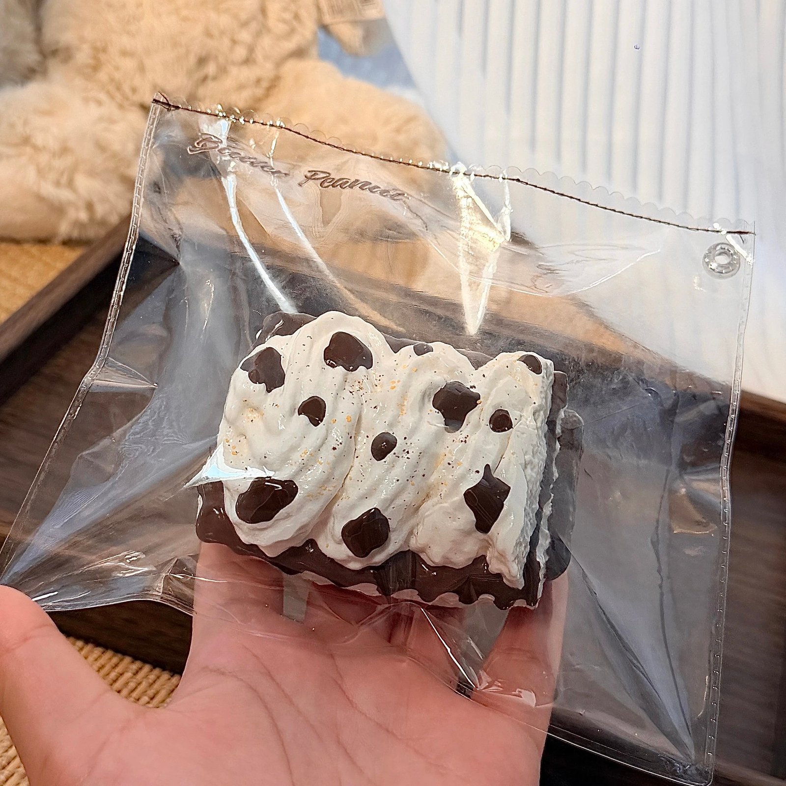 195019 Cream Peanut Cream Chocolate Toast (Dry Cheese Clay Texture Series) / 奶油花生 クリームチョコレートトースト(ドライチーズクレイ触感シリーズ)