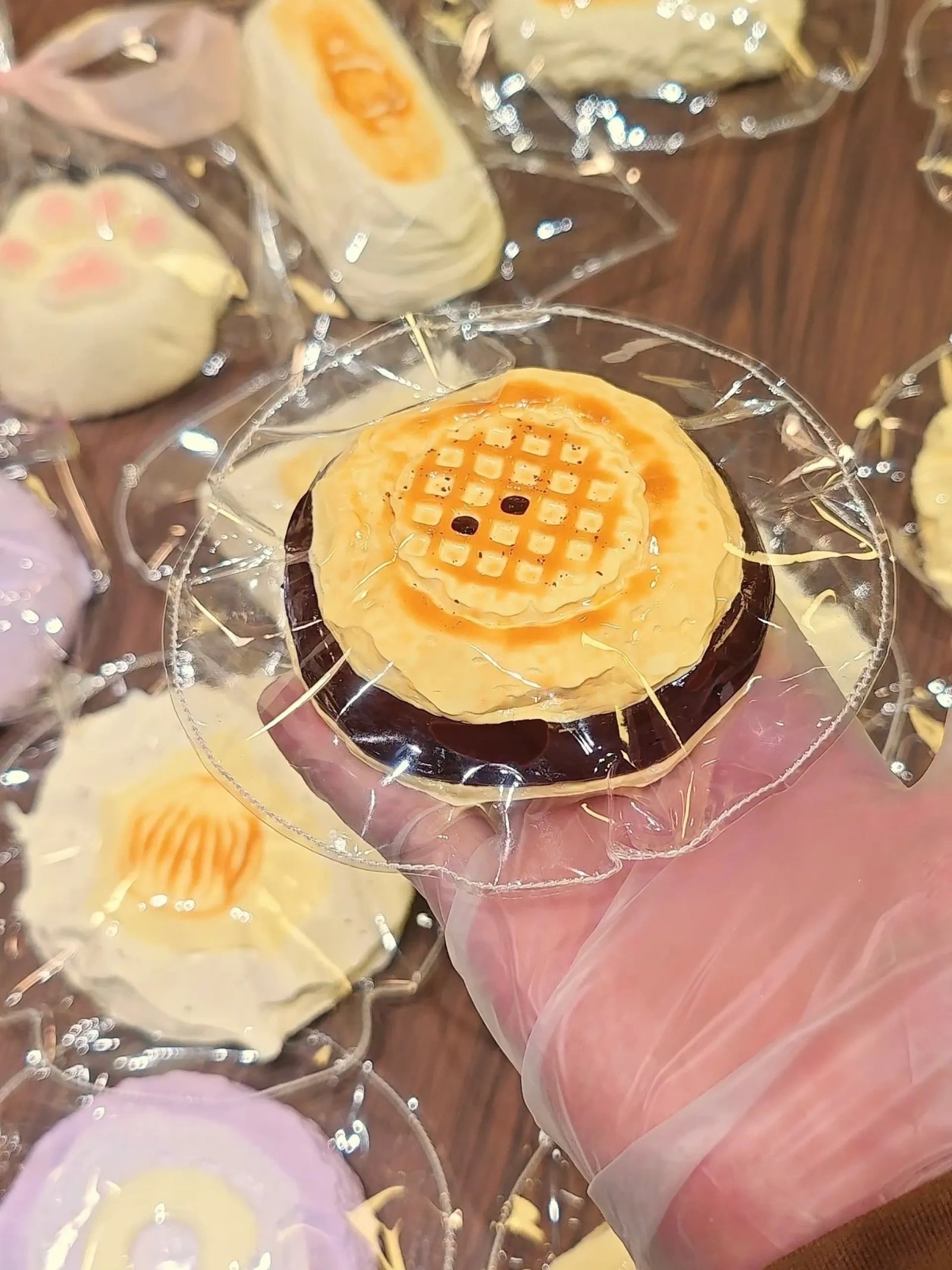 259083 Enze Nienie Peak Edition Waffle Chocolate Pot (BT Soft Yogurt Clay Texture Series) / 恩泽捏捏(巅峰版) ワッフルチョコレートポット (BTソフトヨーグルトクレイ触感シリーズ)