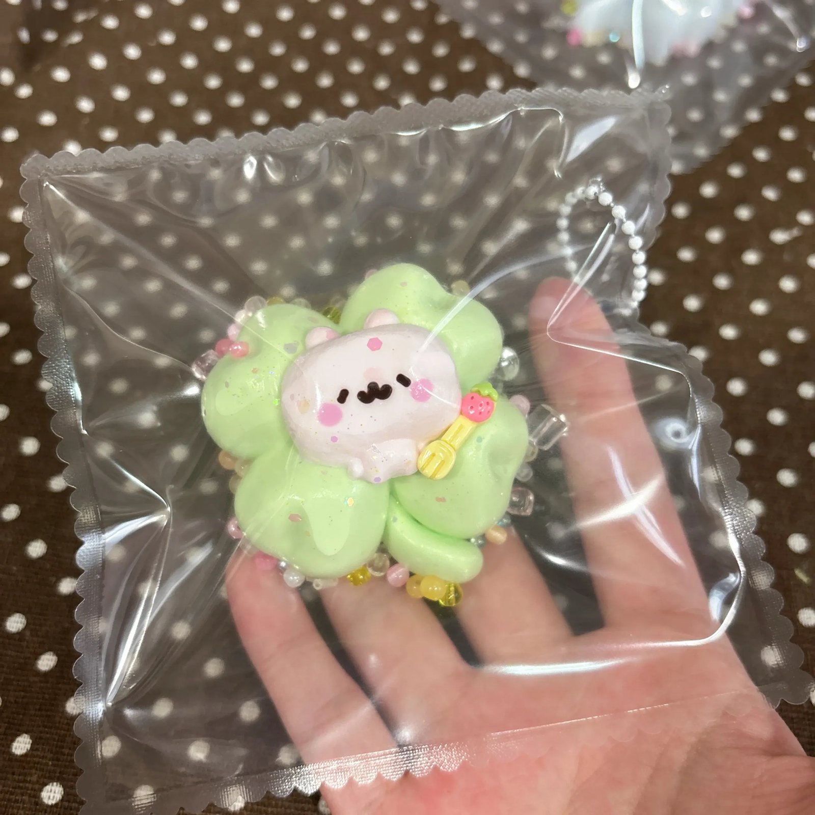 336041 Good Cat Morning Bunny Four-Leaf Clover (Cream Paste Clay Texture Series) / 咕德猫宁捏 うさぎの四つ葉クローバー (クリームペーストクレイ触感シリーズ)